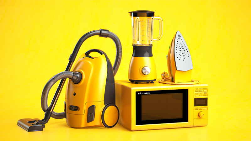 aspirapolvere, microonde, frullatore, ferroda stiro